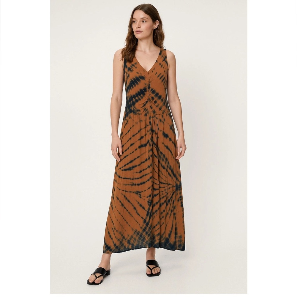 EUC Women’s YFB Young Fabulous & Broke Black/Yellow Tie Dye Maxi Dress (M)